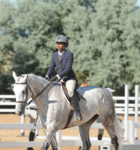 Miguel Wilson, an aspiring Olympic showjumper, riding Commander in Chief.