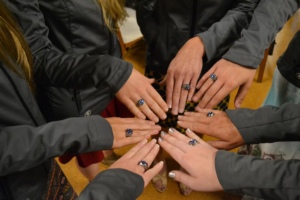 The 2016 IHSA Western Team National Championship rings. (Photo by Hillery Rolle)